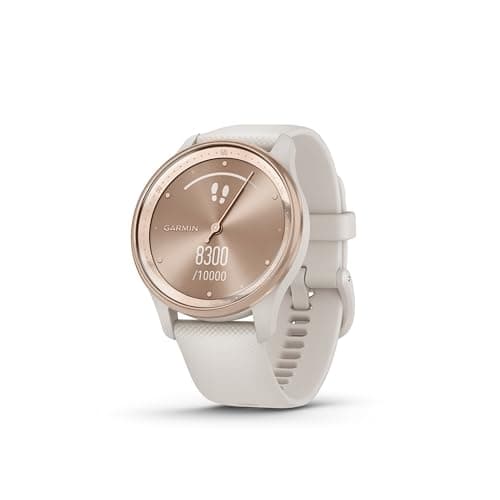 Garmin vívomove Trend – Hybrid Smartwatch – Peach Gold with Ivory Strap - Image 2