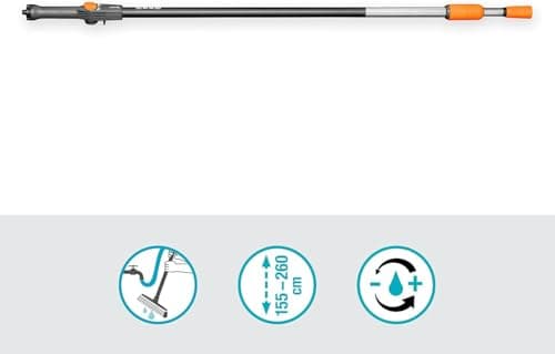 Gardena Telescopic Water Flow Handle M - XL: Water Conductive Cleaning Handle 155-260 cm, Aluminium, for Remote Areas, Original Gardena System (18804-20) - Image 3