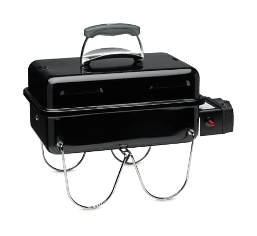 Weber Go‑Anywhere Portable Gas Barbecue/Barbecue with Folding Legs, Piezo Ignition, Durable Coating, Lightweight and Compact Outdoor Camping Barbecue, Cooking Surface 42 x 26 cm, Black - Image 4