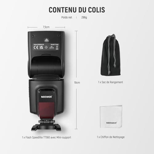 NEEWER TT560 Flash Speedlite Compatible with Canon Sony Nikon Panasonic Olympus Pentax and Other DSLR, Studio Lighting, Digital Camera, with Shoe Standard Accessory Holder - Image 9