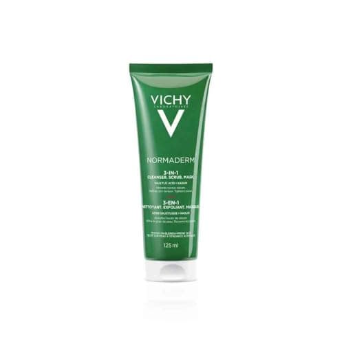 Vichy, Normaderm, 3-in-1 Exfoliating Face Cleanser, Multi-Use Versatile Face Care, Absorbs Excess Sebum and Refines Skin Grain, Oily to Blemish Skin, 125 ml - Image 3