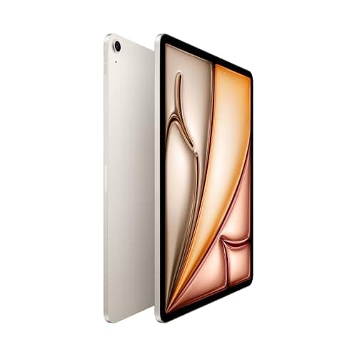 Apple iPad Air 13 Inch with M3 Chip: Apple Intelligence, Liquid Retina Display, 128GB, Front/Rear Cameras 12MP Cameras, Wi-Fi 6E, Touch ID, One-Day Battery Life - Starlight - Image 3