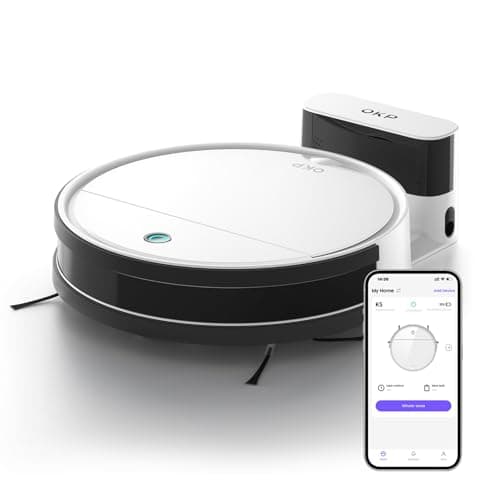 OKP K5 Robot Vacuum Cleaner, 2500 Pa, 120 Min, Self-Recharge, Programmable with 3 Power Modes, Auto Return to Station, Quiet, Wi-FI/Alexa/App, Suitable for Hard Floors, Pet Hair and Carpet - Image 3