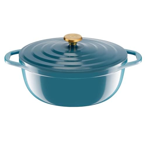 Tefal Air Cast Iron Casserole Dish Oval 30 cm Cast Aluminium Lightweight Easy Clean Safe Ceramic Coating Condensing Lid Oven Safe Induction E2708904 - Image 2
