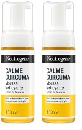 Neutrogena - Mousse Nettoyante Calme Curcuma (flacon-pompe de 150 ml) – Nettoyant visage à l'extrait de curcuma – 94% ont constaté une peau complètement nettoyée (Lot de 2) - Image 2
