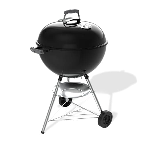 Weber Bar-B-Kettle barbecue à charbon (version 2026) / couvercle et cuve émaillés, grille de 57 cm, thermomètre intégré, bac à cendres, trépied avec roulettes, noir/argent - Image 2