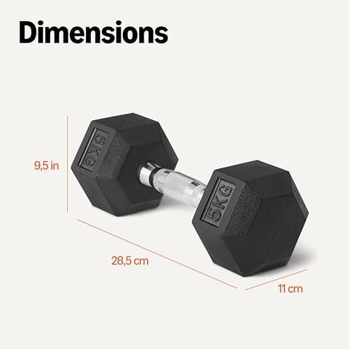 Amazon Basics Rubber Encased Hex Dumbbell Weights Set - Image 7