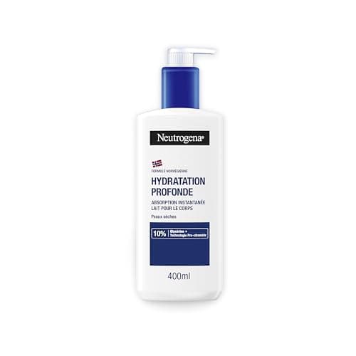 Neutrogena – Lait Corps Hydratation Profonde (flacon-pompe de 400 ml) – Lait pour le corps à absorption rapide pour peaux sèches – Soin corps avec 10% de glycérine et technologie pro-céramide - Image 3