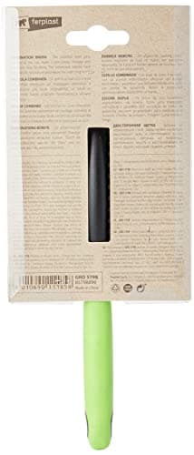 Ferplast Double Brush for Cats - Short, Medium & Long Hair - Stainless Steel Rounded Heads - Soft Bristles - Ergonomic Soft Handle - Size S, Green - Image 6