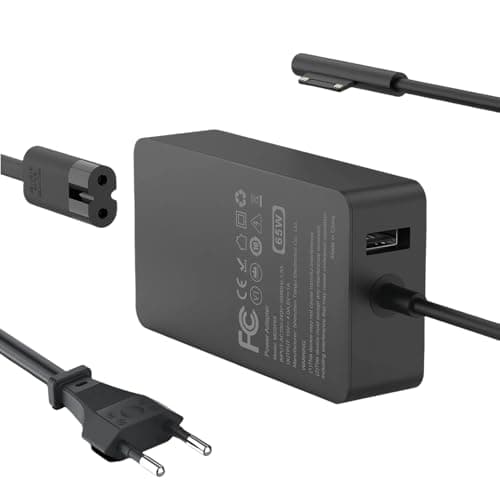65W Surface Pro Ordinateur Portable Chargeur for Microsoft Surface Pro 8/X/7/6/5/4/3,Surface Book 2/1, Surface Laptop 5/4/3/2/1 Studio,Compatible avec Microsoft Chargeur 65W,USB Type A 2 Pin NA - Image 2