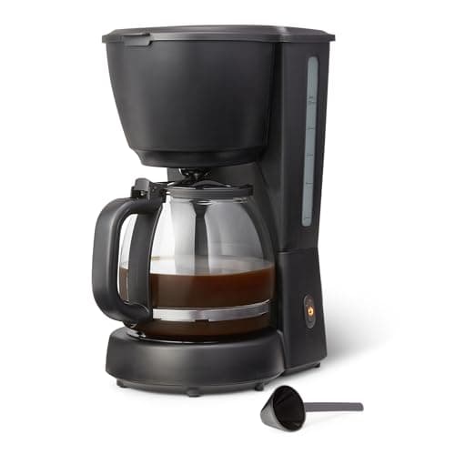 Amazon Basics Machine à café filtre, carafe en verre de 1,25 l/10 tasses, garde au chaud pendant 29 min, 1 000 W, noir, prise européenne - Image 2