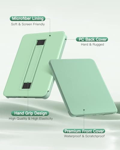 MoKo Case for 6 Inch All-New Kindle (11th Generation - 2024/2022), Lightweight Shell Cover with Handle Strap Auto Wake/Sleep for Kindle 11th Generation 2024 e-Reader, Agave Green - Image 6