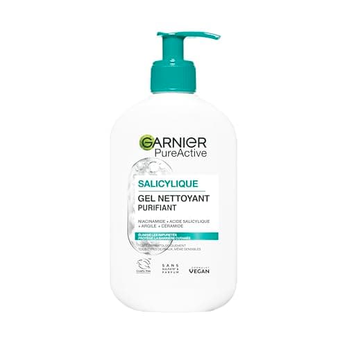 Garnier Pure Active - Gel Nettoyant Moussant - Purifie, Hydrate & Élimine Les Impuretés - Acide Hyaluronique, Céramide, Argile - Vegan & Cruelty Free - Tous Types de Peaux - 250 ml - Image 3