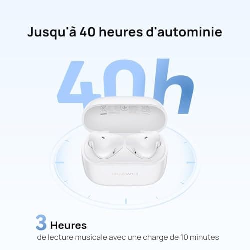 HUAWEI FreeBuds SE 2 Wireless Bluetooth Earbuds, Up to 40 Hours of Battery Life, Compact and Comfortable to Grip, IP54, Fast Charging, with iOS, Android and Windows, White - Image 4