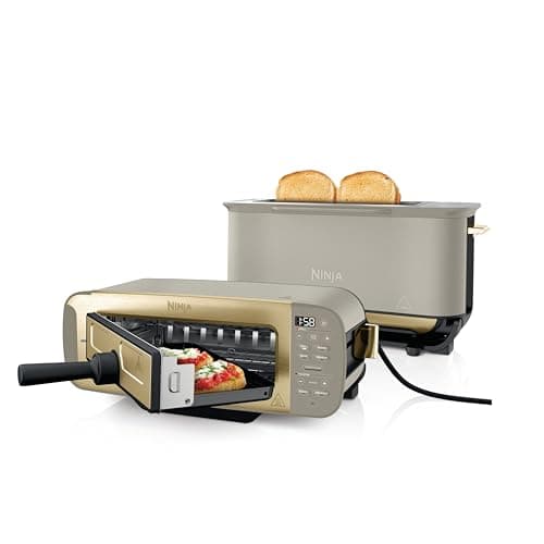 Ninja Foodi ST202EUSTGD 3-in-1 Toaster, Grill and Panini Press, 7 Cooking Functions, Includes Panini Press, Baking Tray and Crumb Tray, Stone/Gold, ST202EUSTGD - Image 2
