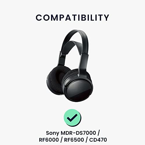 kwmobile 2 x Ear Pads Compatible with Sony MDR-DS7000 / RF6000 / RF6500 / CD470 - Foam Ear Pads for Headphones - Black - Image 3