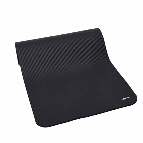 Amazon Basics Tapis de yoga, antidérapant, très épais, d'exercice Pilates, 183 x 61 x 1 cm, Noir - Image 6
