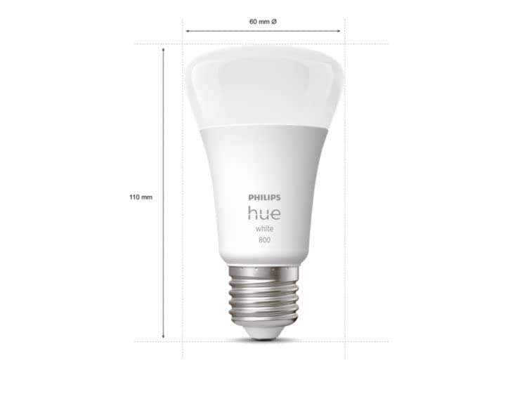 Philips Hue White E27 Smart LED Bulbs, 60W Equivalent, 800 Lumens, Bluetooth Compatible, Pack of 2, Works with Alexa, Google Assistant and Apple Homekit, Older Generation - Image 5
