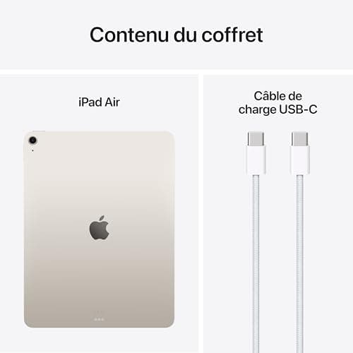 Apple iPad Air 13 Inch with M3 Chip: Apple Intelligence, Liquid Retina Display, 128GB, Front/Rear Cameras 12MP Cameras, Wi-Fi 6E, Touch ID, One-Day Battery Life - Starlight - Image 7