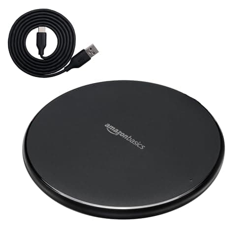 Amazon Basics 15W Qi Certified Wireless Charger (iPhone 16/15/14/13/12/11/X, Samsung) with USB Cable (AC Adapter Not Included) - Black - Image 3