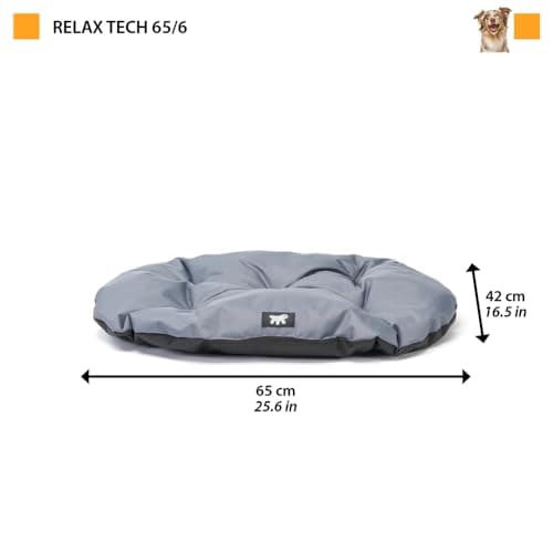Ferplast Niche pour chien Coussin pour chien Taille moyenne Tissu anti-rayures Lavable en machine à 30° Matelas imperméable pour chien 65 x 42 x 3 cm Gris - Image 3