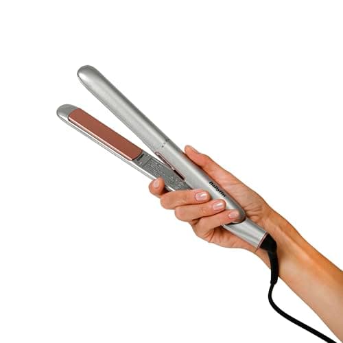 BaByliss Lisseur cheveux Cosmos – NOUVEAUTÉ 2025, Technologie céramique, 3 réglages de température 180–235°C, Multi-voltage, Argenté, ST260E - Image 4