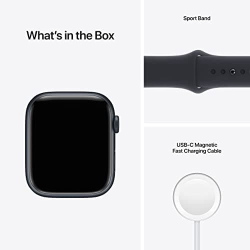 Apple Watch Series 7 (GPS + Cellular, 45 mm) Midnight Aluminium Case with Midnight Sport Strap (Refurbished) - Image 6