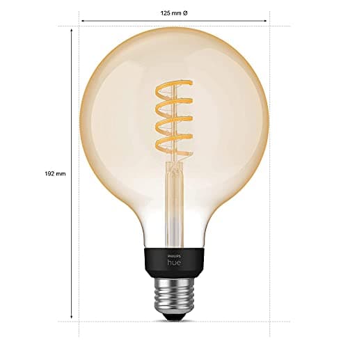 Philips Hue White Ambiance Smart LED Bulb E27 Filament G125 Giant Globe Bluetooth Compatible with Alexa, Google Assistant and Apple Homekit - Image 4