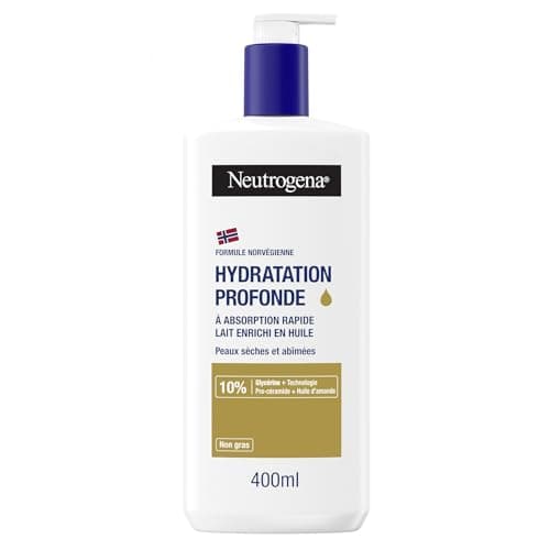 Neutrogena – Lait corps Formule Norvégienne Hydratation Profonde (flacon-pompe de 400 ml) – Lait à absorption rapide pour peaux sèches et abîmées – Lait hydratant enrichi en huile - Image 3