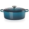 Le Creuset Signature Enamelled Cast Iron Casserole Dish with Lid, 29 cm, Oval, 4.7 L, 4.7 kg, Deep Teal, 21178296422430 - Image 4