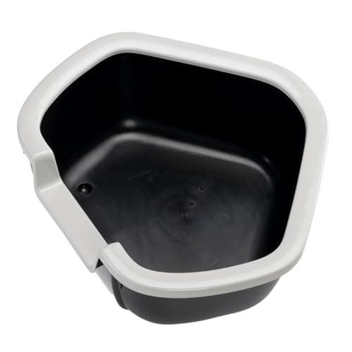 Ferplast Bac Litiere pour Chat, Maison de toilette pour Chat, Bac à litière d'angle, avec Bords Hauts et Entrée Basse, 57,5 x 51,5 x H 22 cm, Bac à Litière d'Angle DAMA, Noir - Image 7