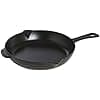 STAUB Cast Iron Frying Pan with Double Spout, Diameter 26 cm, Matt Black - Image 3