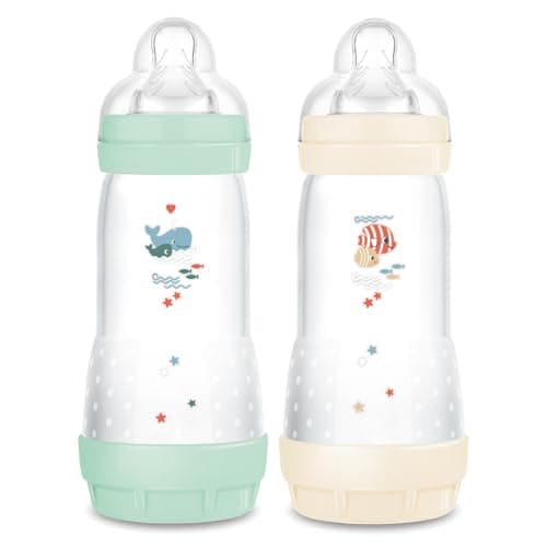 MAM Easy Start/Anti-Colic Bottle "Classic" 320 ml Mint + Cotton Teat Flow 3 x 2 - Image 3