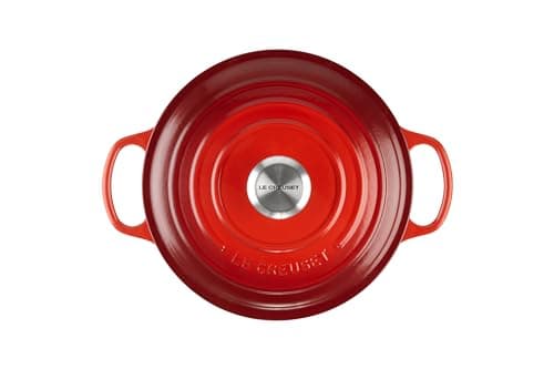 Le Creuset Signature Enamelled Cast Iron Casserole with Lid, 24 cm, Round, 4.2 L, 4.3 kg, Cherry, 21177240602430 - Image 4