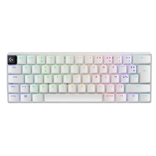 Logitech G Pro X 60 Lightspeed Wireless Gaming Keyboard, Mechanical Compact TKL 60 percent, LIGHTSYNC RGB, Double Layer PBT Keys, Optical GX Touch Switches, Windows PC, AZERTY FR – White - Image 2