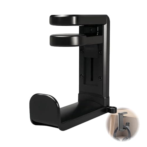 360° Rotating Headset Holder with Integrated Cable Clip for Office, Black, Universal Headphone Holder for Gaming and Audio Headsets Compatible with Sony, Beats, Sennheiser, HyperX and Others - Image 3