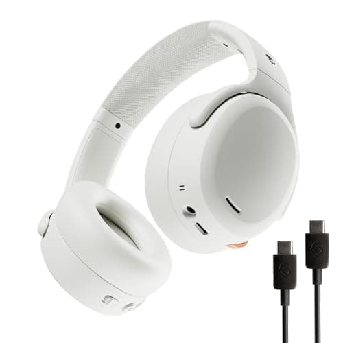 Skullcandy Crusher ANC 2 Wireless Bluetooth Over-Ear Headphones, Extra USB-C Cable, Multisensory Bass, Active Noise Cancellation, 60 Hours Battery Life - White - Image 3