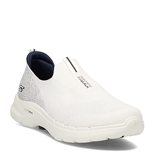 Skechers Homme Gowalk 6 Stretch Fit Chaussures de Course athlétiques à Enfiler Marche, Blanc/Bleu Marine, 42.5 EU - Image 5