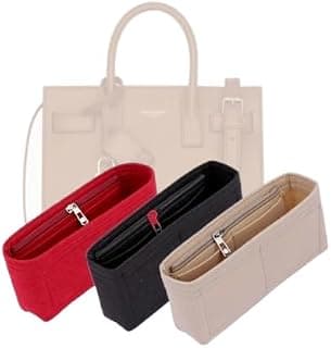 Organiseur de sac pour YSL Sac de Jour Nano (22 x 18 x 10,5 cm) | Insert de sac personnalisé fait à la main | Doublure de sac en feutre de 2 mm | Façonneur de sac à main pour femme (noir,