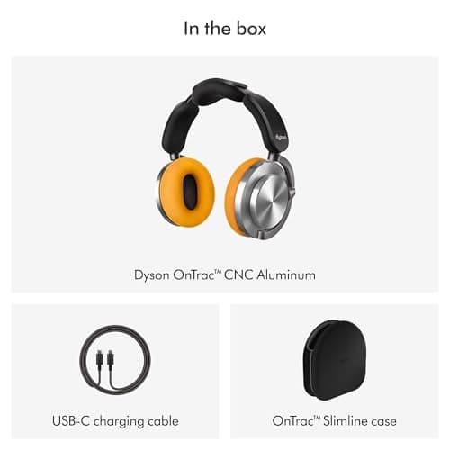 Dyson OnTrac™ Wireless Headphones with Active Noise Cancelling - 55 hrs of Battery Life - Bluetooth 5.0- Fast Charge from 10 Minutes 6Hz to 21kHz Protective Case - Customisable (Aluminium/Yellow) - Image 7