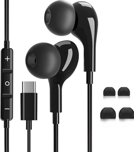 USB C Earphone, Magnetic Wired HiFi Stereo Earphones Compatible with iPhone 17/16/15 Pro Max Plus, iPad Pro Air, Samsung Galaxy S25/S24/S23/Ultra, Google Pixel, Huawei, Xiaomi, Android, Type C - Image 2