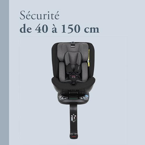 Inglesina Halley Pro, Grey, ISOFIX 360° Swivel Car Seat, 0-12 Years (40-150 cm), Reclining and Breathable, ECE R129/03 Approved - Image 3