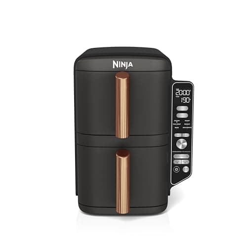NINJA Double Stack XL Air Fryer 2 Compartments Vertical, Compact, 4 Cooking Levels, 9.5L Capacity, Air Fryer 6-in-1, Removable Non-stick Parts Dishwasher Safe, Black/Copper - Image 6