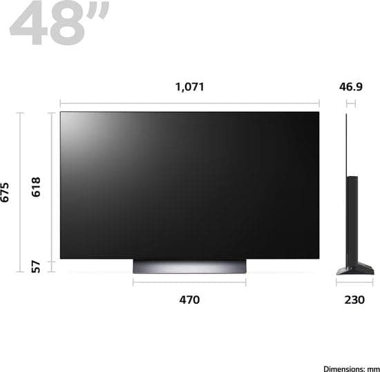 OLED TV Evo LG OLED48C3 121 cm 4K UHD Smart TV 2023 Black and Silver - Image 4