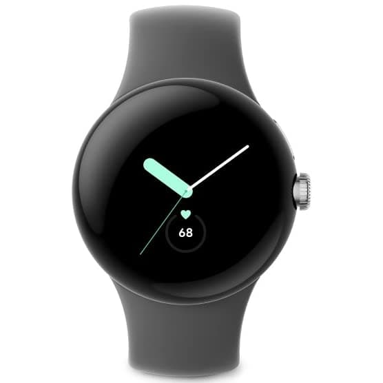 Google Pixel Watch - Android Smart Watch with Activity Tracker, Heart Rate Tracker, Polished Silver Stainless Steel Case with Charcoal Active Band - WIFI/BT (Renewed) - Image 3
