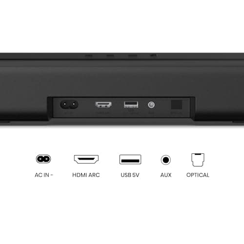 Hisense HS1000 - Barre de Son 2.0 CH, 120W Max, Dolby Audio & DTS Virtual:X, Bluetooth 5.3, HDMI Arc, Optique, 4 Haut-parleurs Intégrés, Noir - Image 4