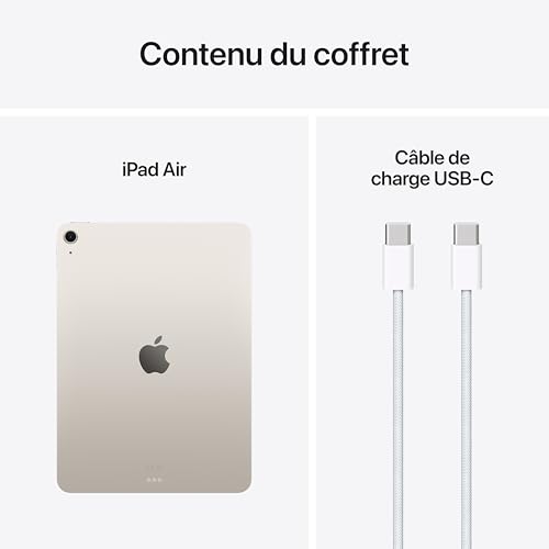 Apple iPad Air 11 Inch with M3 Chip: Apple Intelligence, Liquid Retina Display, 256GB, 12MP Front/Rear Cameras, Wi-Fi 6E, Touch ID, One-Day Battery Life - Starlight - Image 7