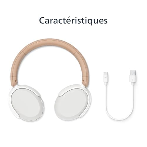 Philips TAK5500AL série 5500 Casque Supra-aural Pliable sans Fil Bluetooth 5.4 à réduction de Bruit pour Enfants, 34 Heures d’autonomie avec ANC, Volume limité, Partage Audio, câble USB-C Inclus - Image 4