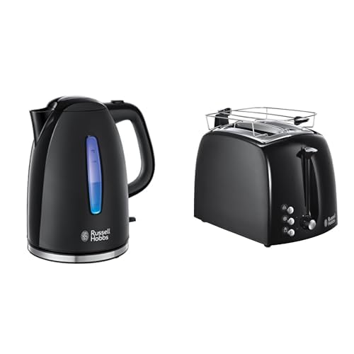 Russell Hobbs Breakfast Set Kettle and Toaster Toaster XL Texture Black – 22591-70 and 22601-56 - Image 1