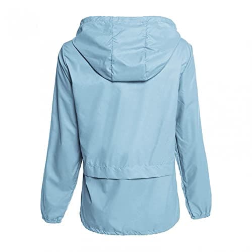 Women's rain jacket, waterproof and breathable, transitional outdoor jacket, lightweight jacket with hood, windproof, for hiking, travel, trekking, biking - Image 6